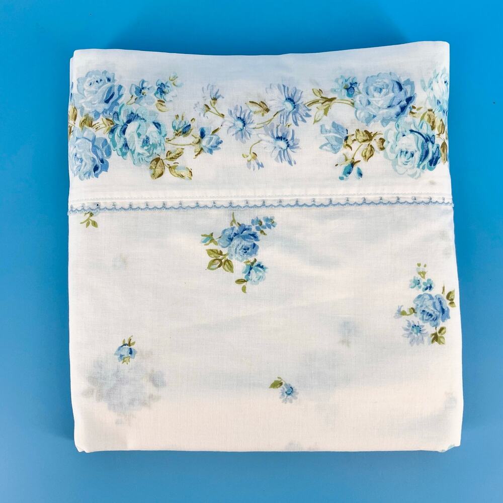 70s Cottagecore Floral Twin Size Flat Sheet 1970s Vintage JC Penney